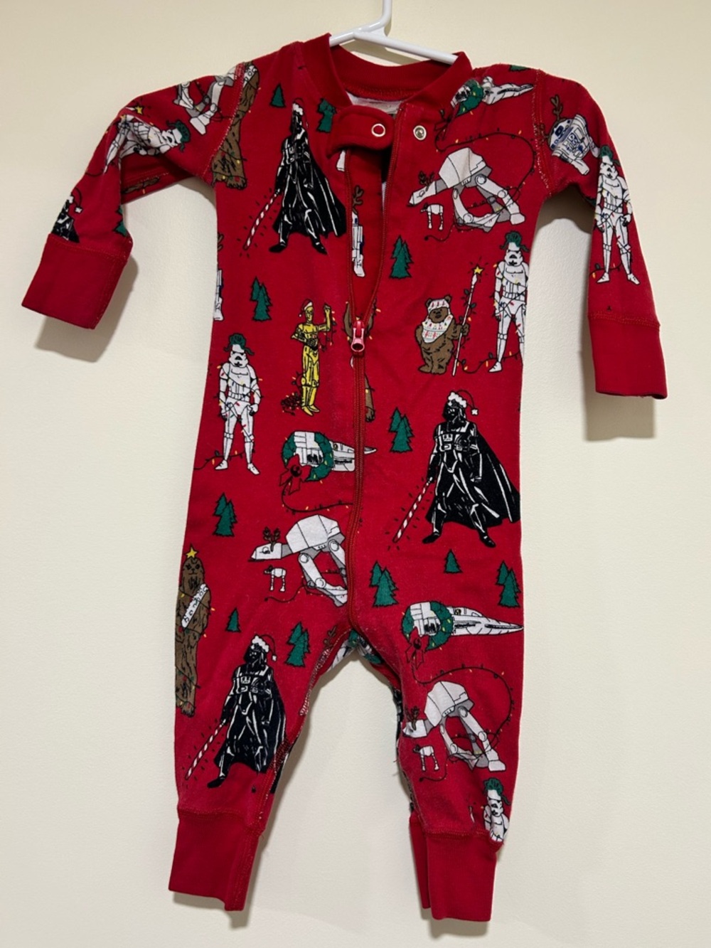 Hanna Andersson Star Wars Red Holiday Christmas Print Size 6-12 Month